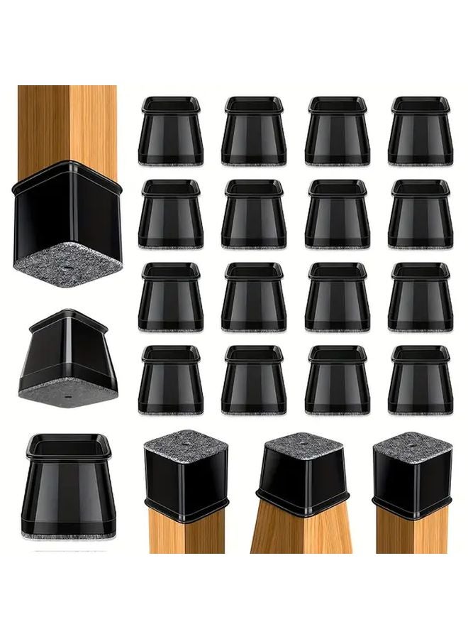 Square Silicone Chair Leg Protectors M Size Non Slip Furniture Pads For Hardwood Floors - Image 1